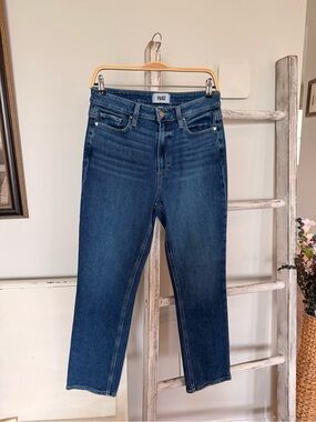 Paige Highrise Medium Wash Cindy Straight Leg Denim Jeans Size 30 US-10 EUC